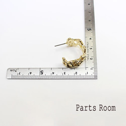 [2 件] 蕾絲圖案耳環 [金色] [無鈦針扣]-mt-3247 第6張的照片