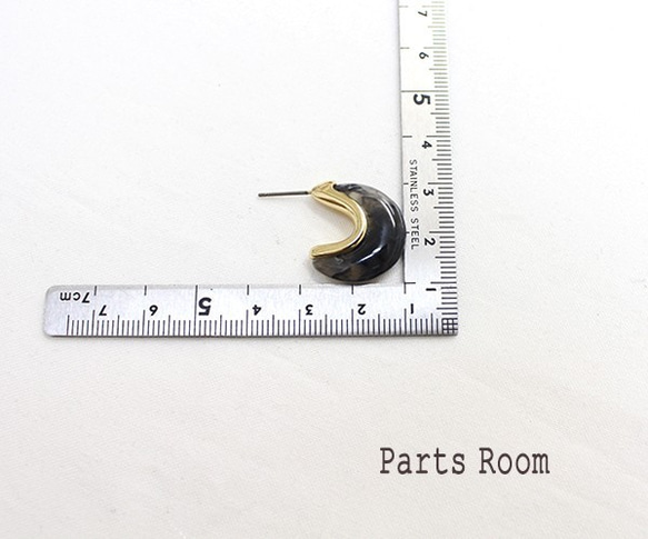 [2 件] 玳瑁狀月牙形耳環 [棕色]-mt-3304 第5張的照片