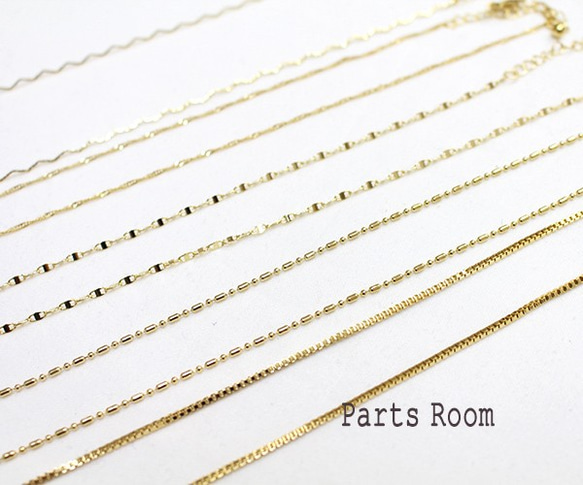 [2件] Box Chain Necklace B717 [金色]-mt-3307 第6張的照片