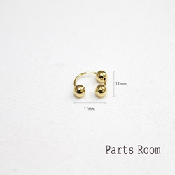 [2 件] 三重金屬珠耳套 [金色]-mt-3399 第3張的照片