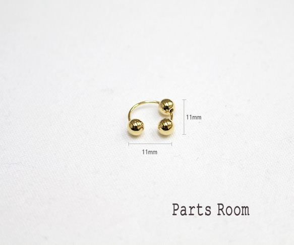 [2 件] 三重金屬珠耳套 [金色]-mt-3399 第3張的照片