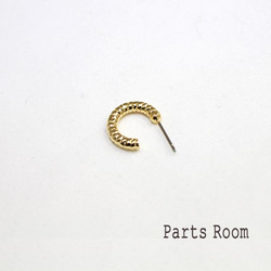 【2件】紋理耳環【金色】【無鈦接扣】-mt-3438 第2張的照片