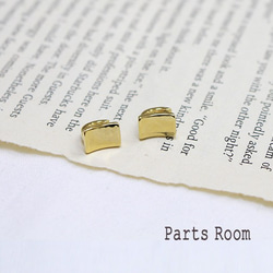 [4 件] 小方形一鍵式耳環 [金色]-mt-3439 第2張的照片