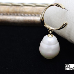 [4件]大的14毫米玻璃珍珠穿孔[白色] [無鎖] -mt-1901 第10張的照片