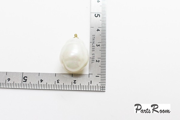 [4件]大巴洛克式玻璃珍珠吊墜[白色] -mt-1903 第2張的照片