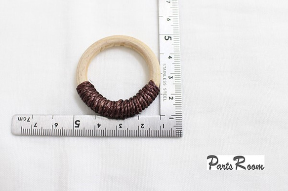 [2件]木環，彩色串39mm [棕色] -mt-2113 第4張的照片
