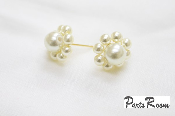 [4件]花型珍珠耳環[無抓] -mt-2132 第3張的照片