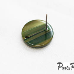 [4件]龜甲風格圓盤耳環[鈦柱/無抓] [綠色] -mt-2280 第3張的照片
