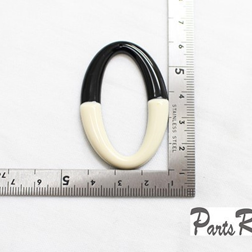 4個入】オーバル型2トーンアクリルパーツ【グリーン×マスタード】 -mt 