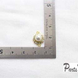 [2件]珍珠+立方的花朵形中間飾物-mt-2534 第4張的照片