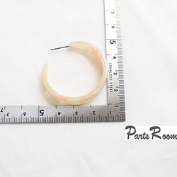 [4件]大理石紋圈形耳環[粉色櫻桃] [無鈦柱扣] -mt-2684 第4張的照片