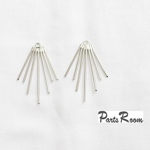 2個入】光斜線型チャーム【シルバー】 -mt-2717 チャーム Parts Room