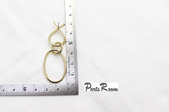 [2 件] 設計戒指大 MIX 耳環 [金色] [無鈦柱扣]-mt-2730 第4張的照片