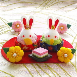 ひな人形 つまみ細工 うさぎ雛 6点セット ひな人形・雛飾り SnowBerry