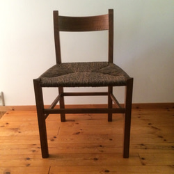 泥染め和紙編み　椅子　 ch1503 　 2枚目の画像
