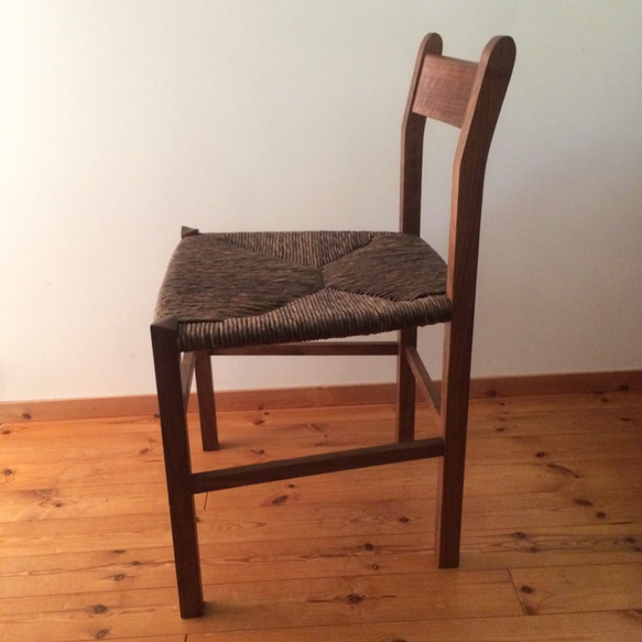 泥染め和紙編み　椅子　 ch1503 　 3枚目の画像