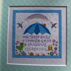 オリジナルクロスステッチ カラーチャート【傘とカエルと