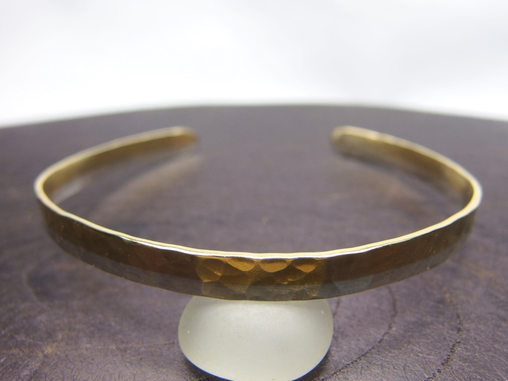 シルバーと真鍮の2色バングル　ツートンカラー
