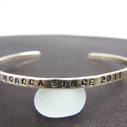 e.m. シルバーバングル　サイズM 3㎜ シルバーバングル 3ミリ幅 刻印 文字入れ ブレスレット プレゼント