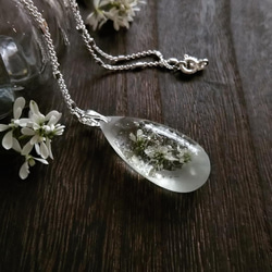 【受注制作】雪の花のネックレス(ユーフォルビアの花)(silver925チェーン) 3枚目の画像