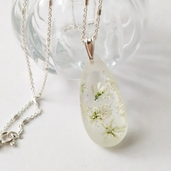 【受注制作】雪の花のネックレス(ユーフォルビアの花)(silver925チェーン) 7枚目の画像