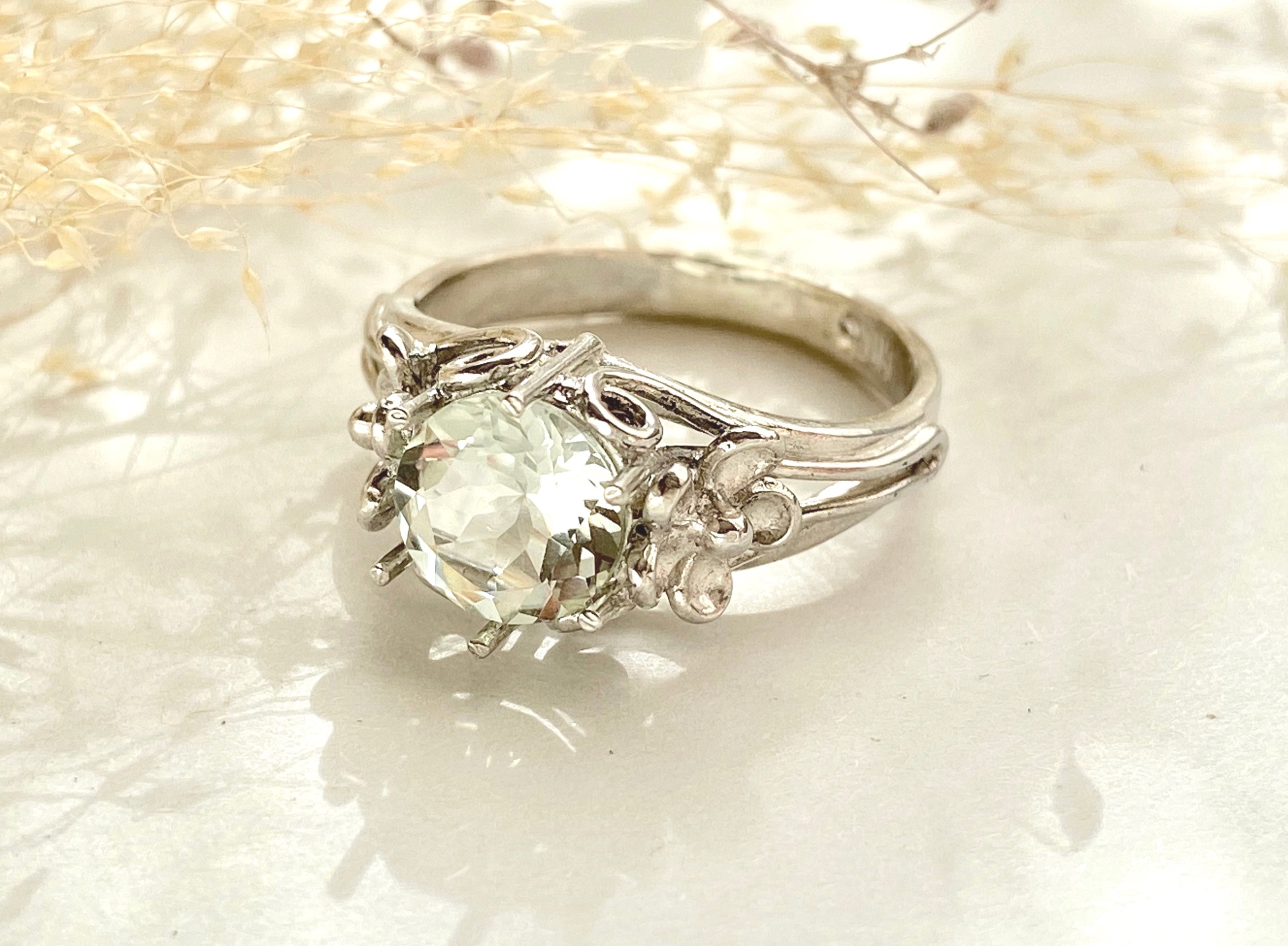 【受注制作】classical ring（グリーンクォーツ）（silver925）