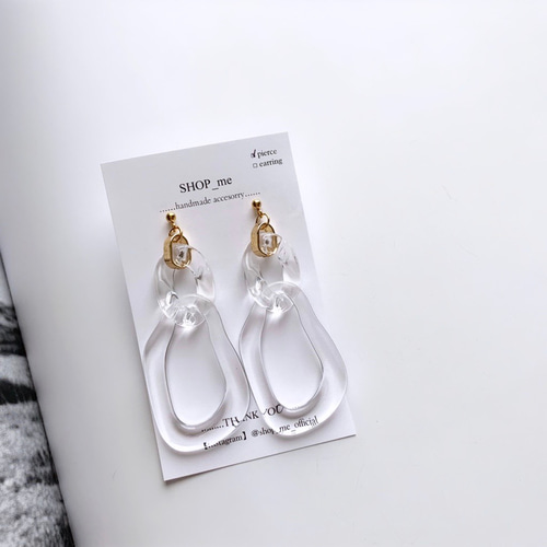 new✨クリアチェーン ピアス/イヤリング ピアス（その他） SHOP_me 
