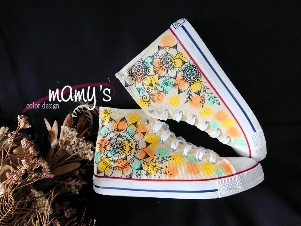 【23.0cmハイカットシューズ】キャロットカラー