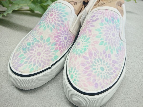 【23.5㎝】オリジナルダリア染めスリッポン