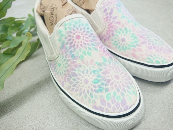 【23.5㎝】オリジナルダリア染めスリッポン