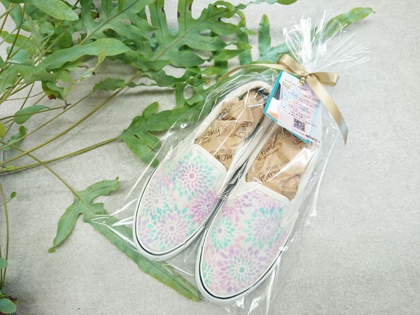 【23.5㎝】オリジナルダリア染めスリッポン