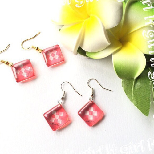 ミンサーピアス（レッド） ピアス（フック・チェーン） COCO ISLANDS