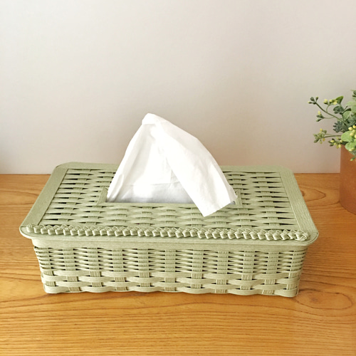 ティッシュボックスケース（くすみグリーン）ティシュボックス