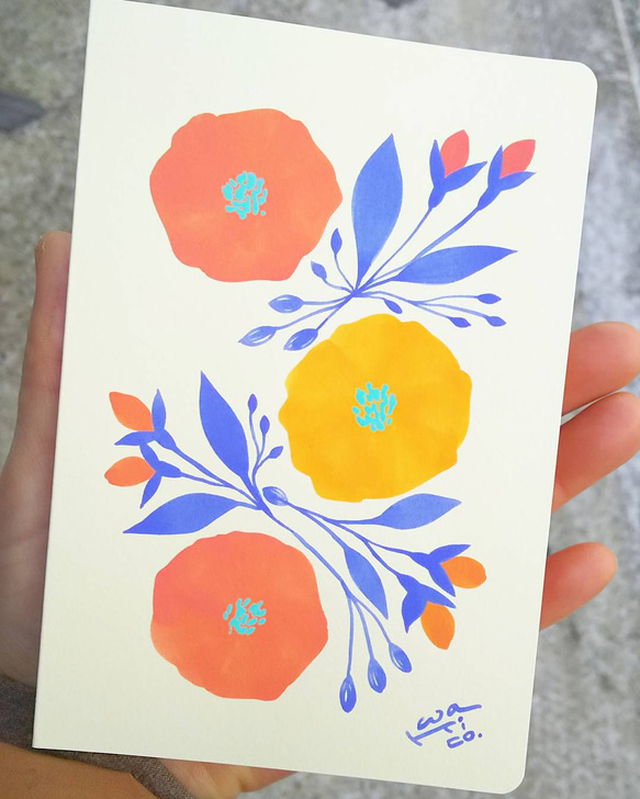 草花のグリーティングカード(原画) 1枚目の画像