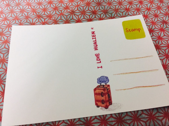 手描きのポストカード（4に）「私は、花蓮を愛する」/イラストポストカード（1の4）「私は、花蓮をマブラヴ」 5枚目の画像