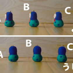 ○●○ 羊毛マトストラップ　赤いリボンのマトA~C ○●○ 6枚目の画像
