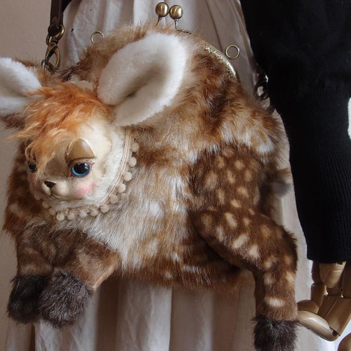 創作バッグ バンビ ショルダー bambi 創作人形 福寿梨理 ファーバッグ