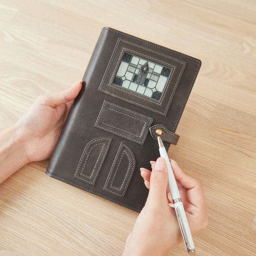 6穴バイブルサイズ システム手帳カバー ステンドグラス調