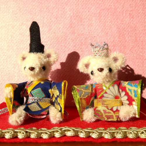 ミニチュア モールアート くまちゃん お雛様 ひな人形・雛飾り