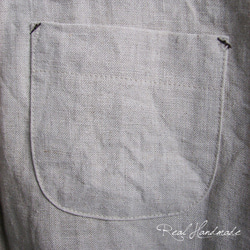 [予約販売]　ナチュラルリネン丸襟羽織りワンピース 9枚目の画像