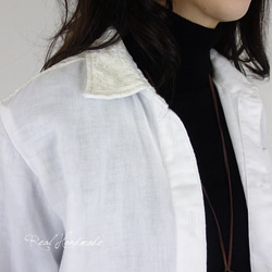 [予約販売]Wガーゼオフホワイトアンティーク風レースシャツ 9枚目の画像