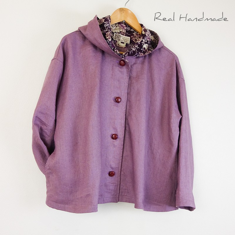 [予約販売] ヨーロッパ葡萄リネンとアンティークローズバックタックパーカー