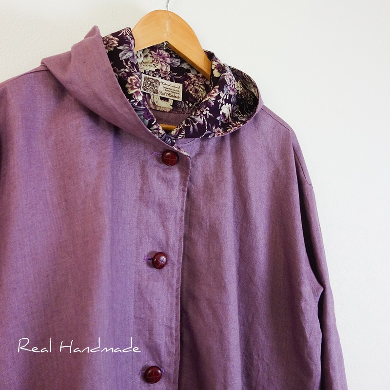 [予約販売] ヨーロッパ葡萄リネンとアンティークローズバックタックパーカー