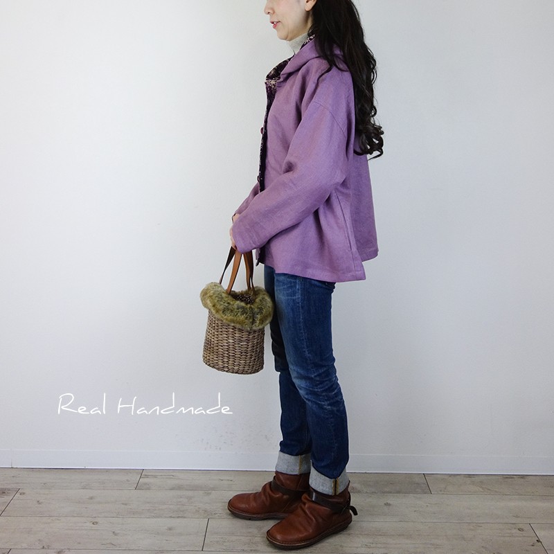 [予約販売] ヨーロッパ葡萄リネンとアンティークローズバックタックパーカー