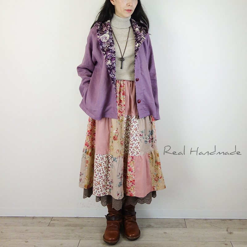 [予約販売] ヨーロッパ葡萄リネンとアンティークローズバックタックパーカー