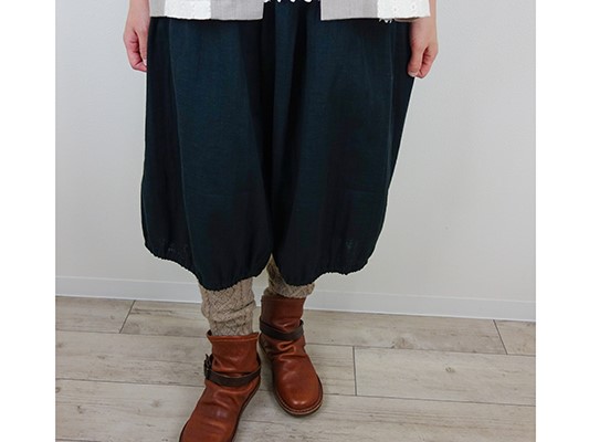 [予約販売]スラブWガーゼブラックバルーンパンツ