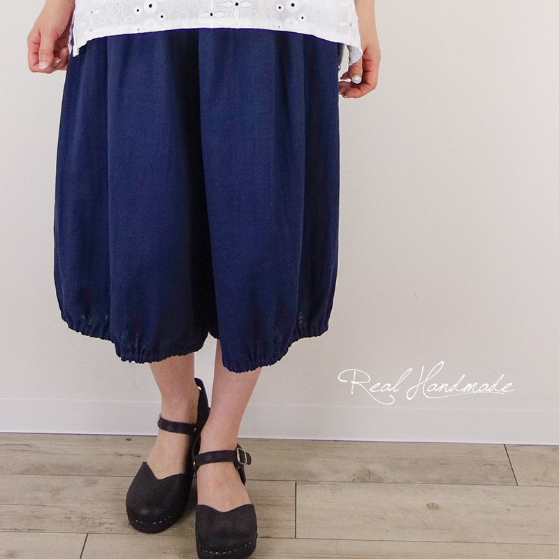 [予約販売]スラブWガーゼネイビーバルーンパンツ