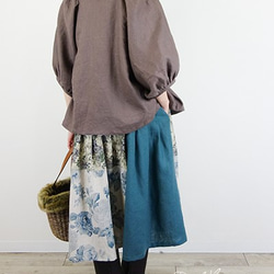 [予約販売]　ヨーロッパモカリネンレースドルマン羽織りブラウス 3枚目の画像