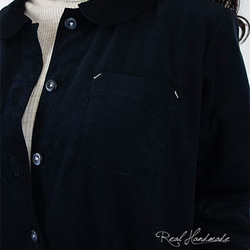 [予約販売] シャツコールブラック丸襟羽織りワンピース 5枚目の画像