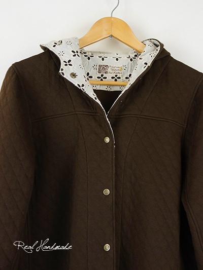 [予約販売] キルトニットアイレットレースパーカーコート